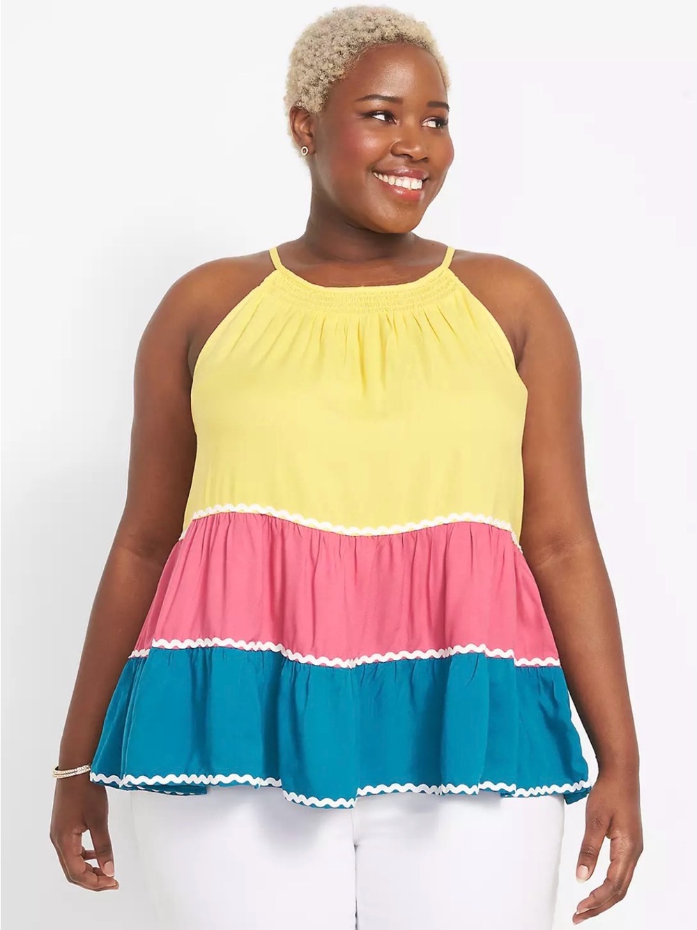 Lane Bryant Halter Neck Tiered Tank